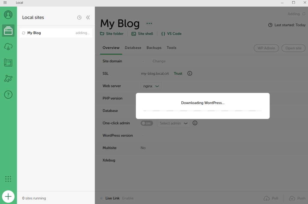 Wait for WordPress to Finish Installing