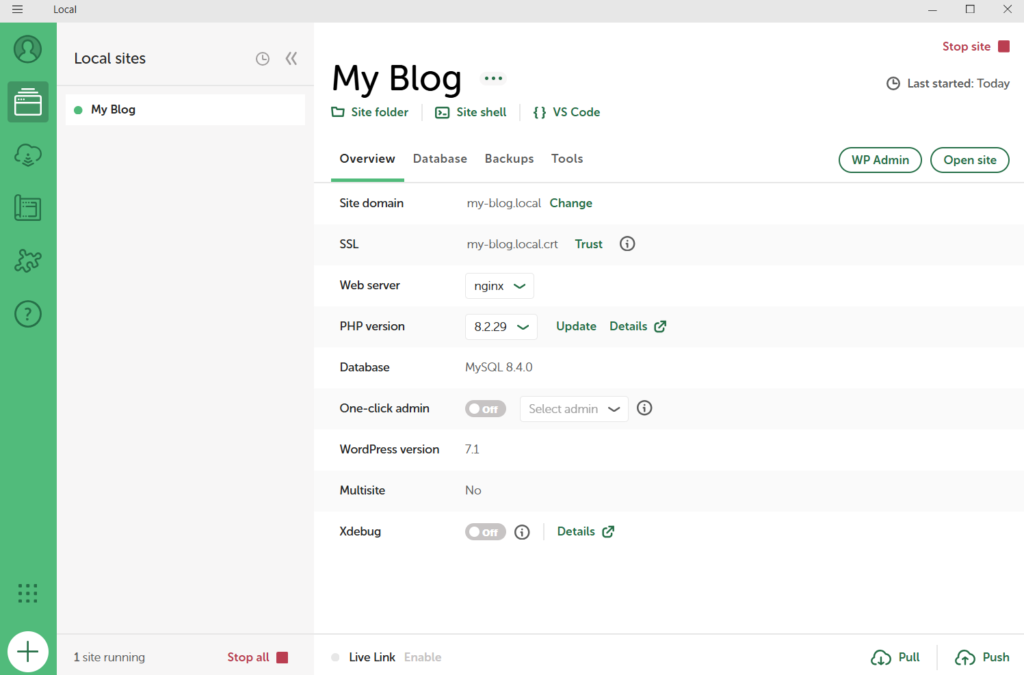 website information